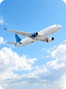 青空を飛ぶ飛行機