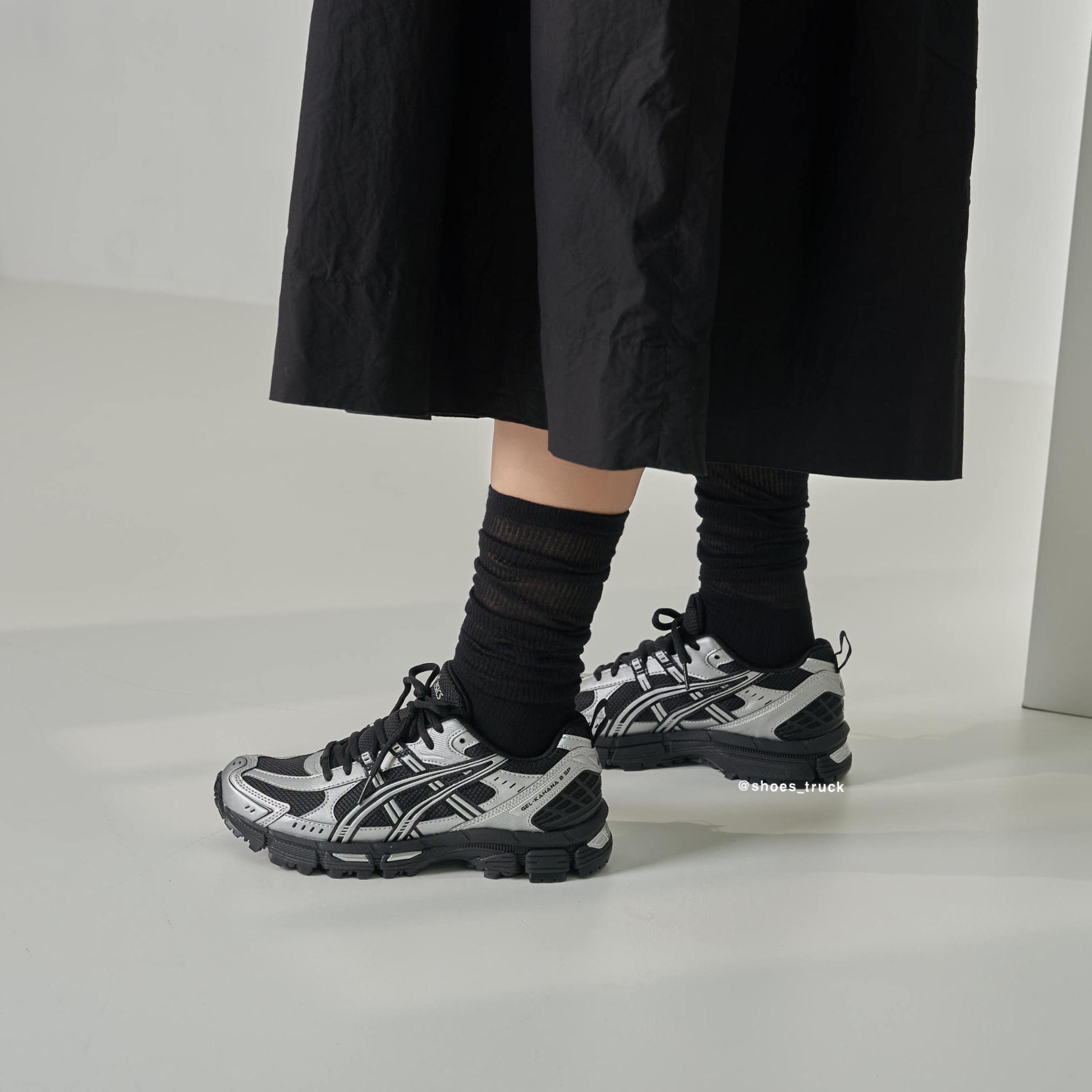 asics Gel kahana 8 シルバー ブラック ユニセックス