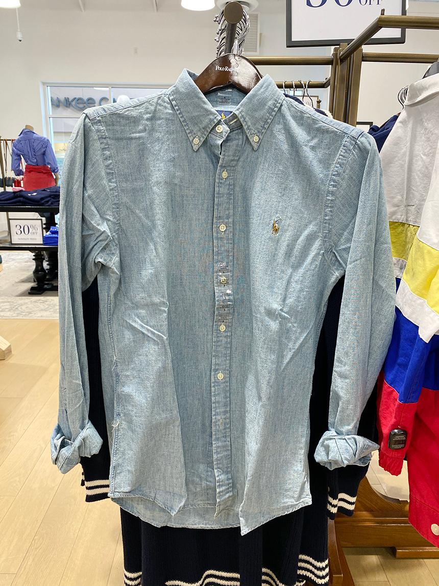 ポロ ラルフローレン メンズ シャンブレー 長袖シャツ