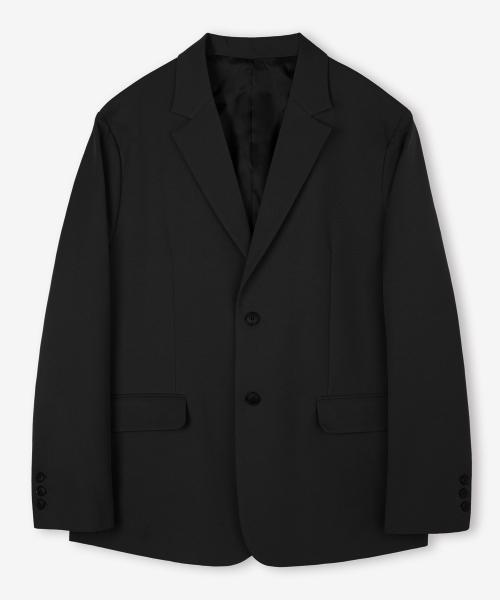 [탑보이] エッセンシャル オーバーフィット 2ボタン シングルブレザー Black mjk001tb