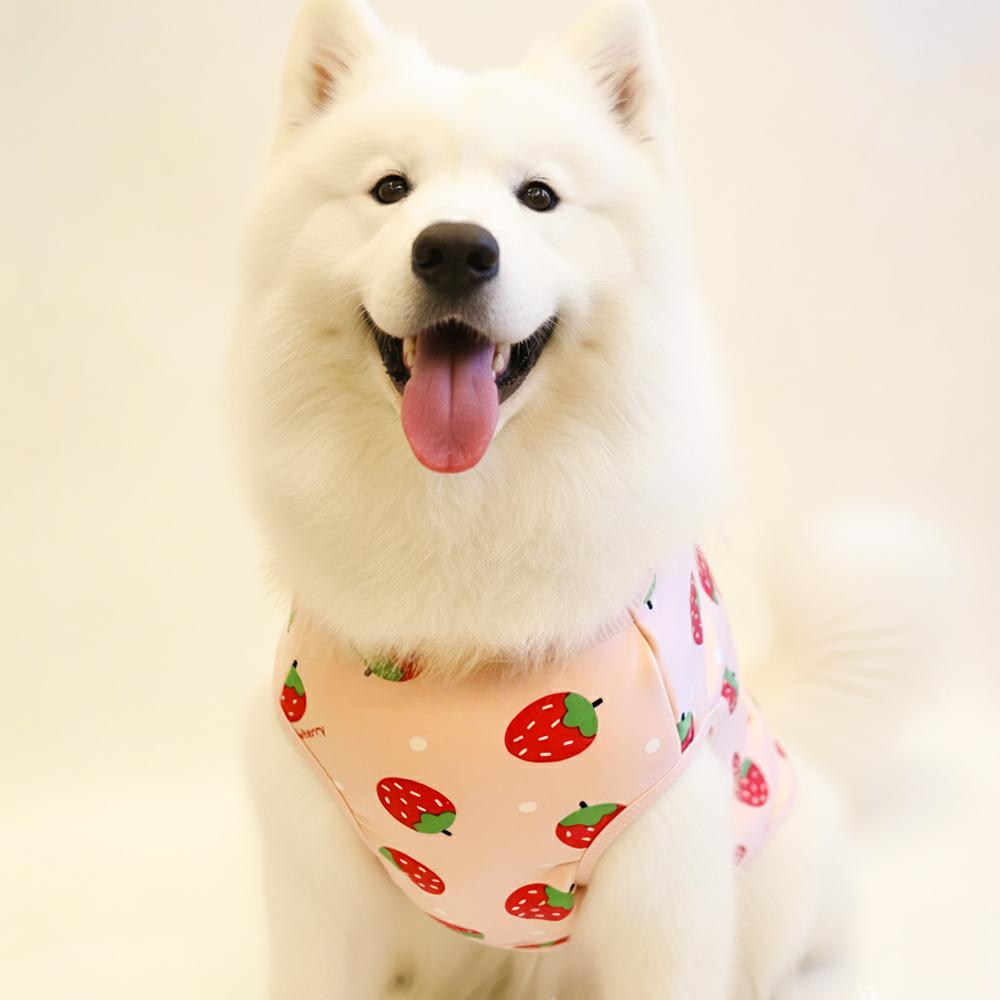 犬服 部屋着 パジャマ 腹巻き 中型犬 大型犬 レトリバー ベリーピンク