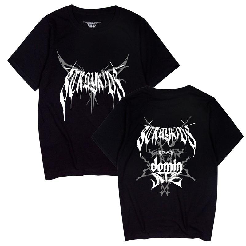 K-POPアイドル 男子歌手 Stray Kids 半袖 キャラクターグッズ Tシャツ ビッグサイズ