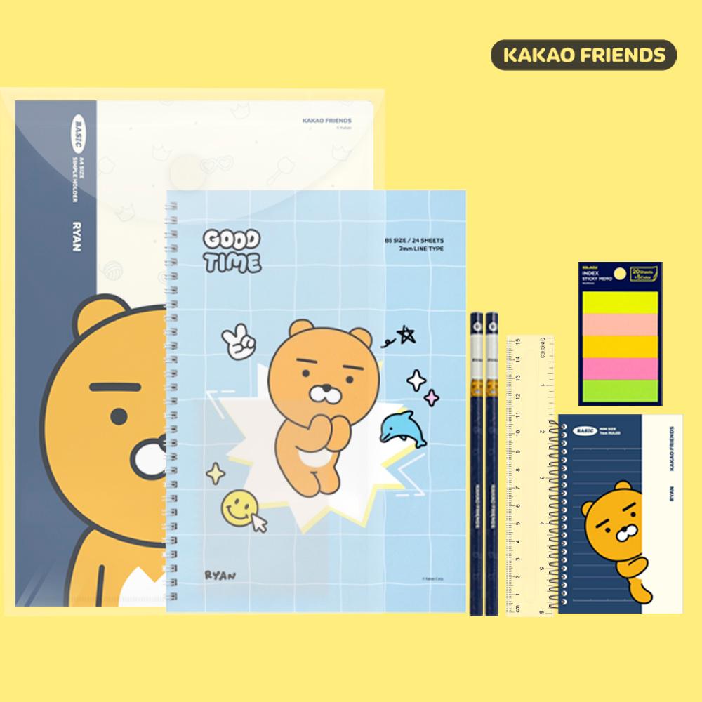 カカオフレンズ (Kakao Friends) A+文具セット (団体・誕生日プレゼント・ライアン5800)