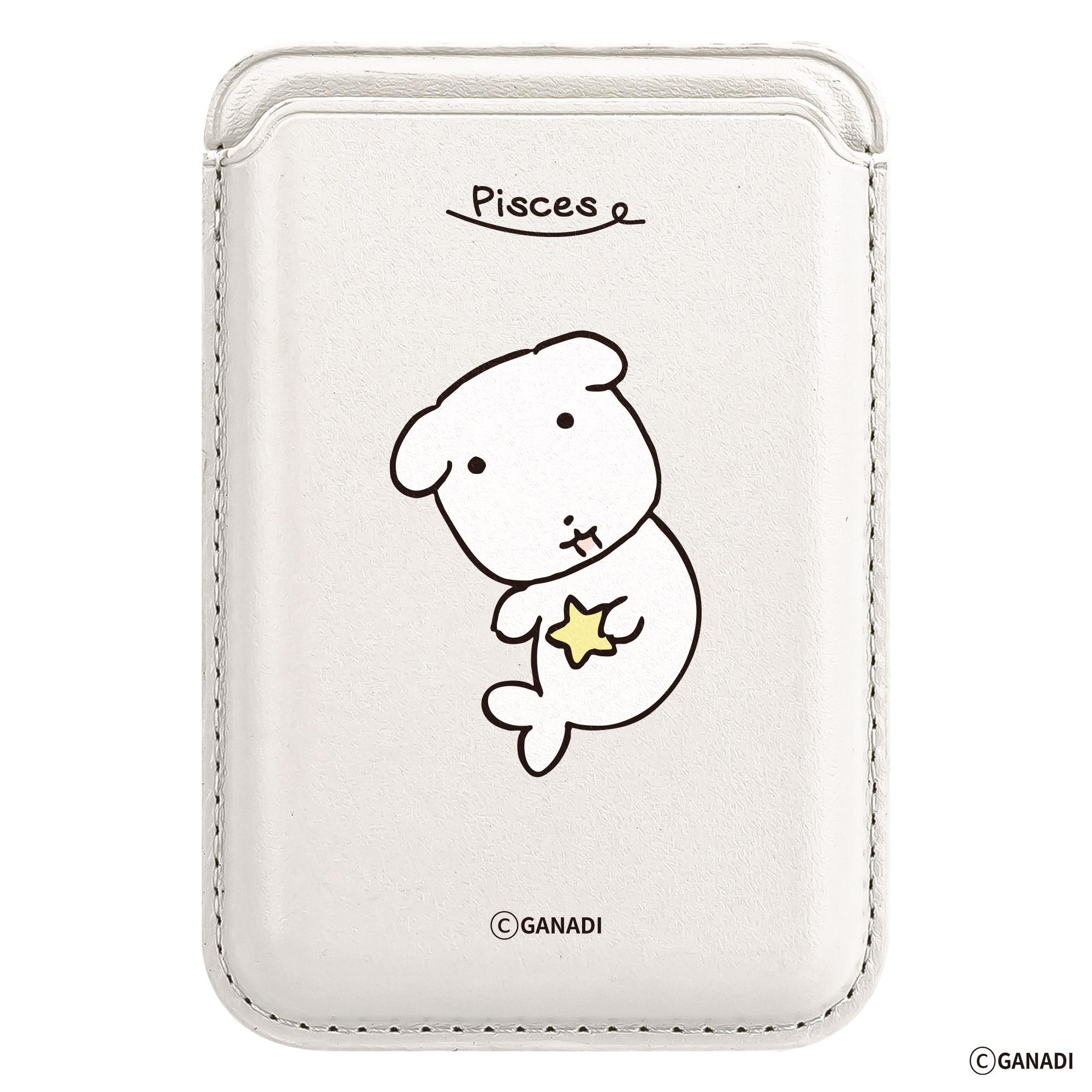 ganadi 星座デザイン MagSafe 2倍磁力カードポケット ウォレット 魚座