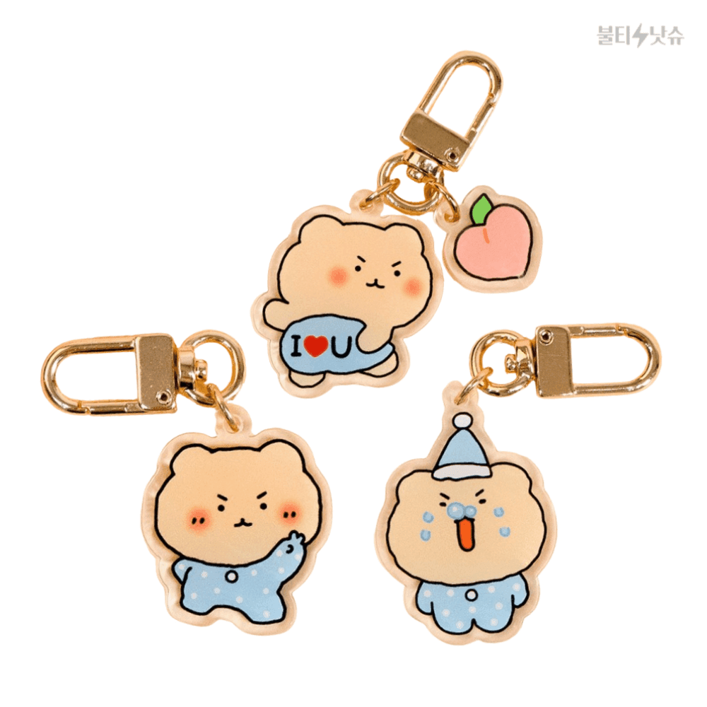 Manggom 3種セット キャラクターアクリルミニキーリング