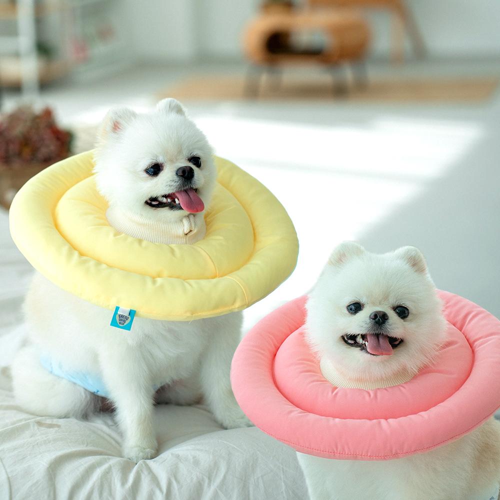 犬用 介護カラー（ネッカチーフ） 夏用 大型犬・猫用 クッション 布 UFO 術後服 M
