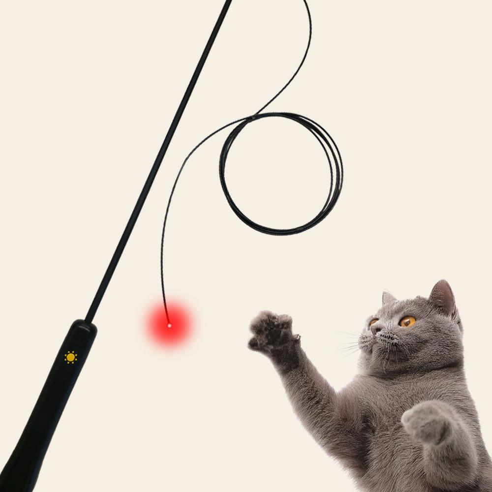 [犬の日] ペットケア 猫用釣り竿 光る光ファイバーレーザーおもちゃ Lumiewhisker 釣り竿