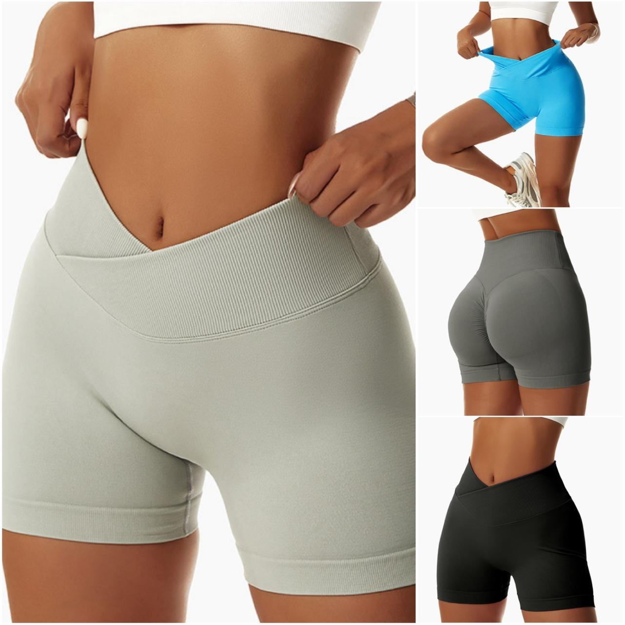 ヨガショートパンツ ヒップアップレギンスシャーリング 2分丈 ショーツ ジムウェア Vカット
