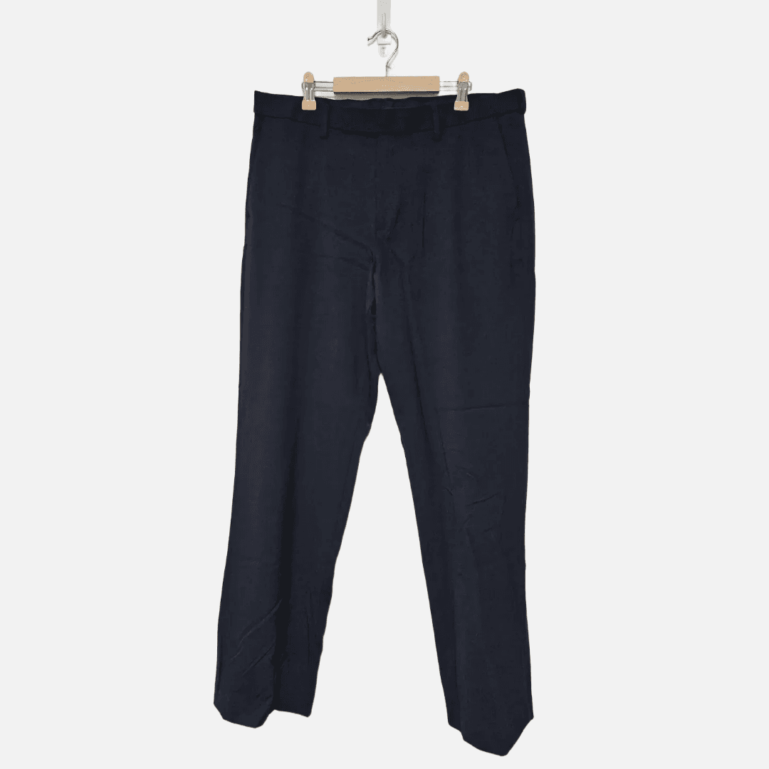Musinsa Standard メンズ ネイビー セミワイドフィット ストレッチ スラックス (34)