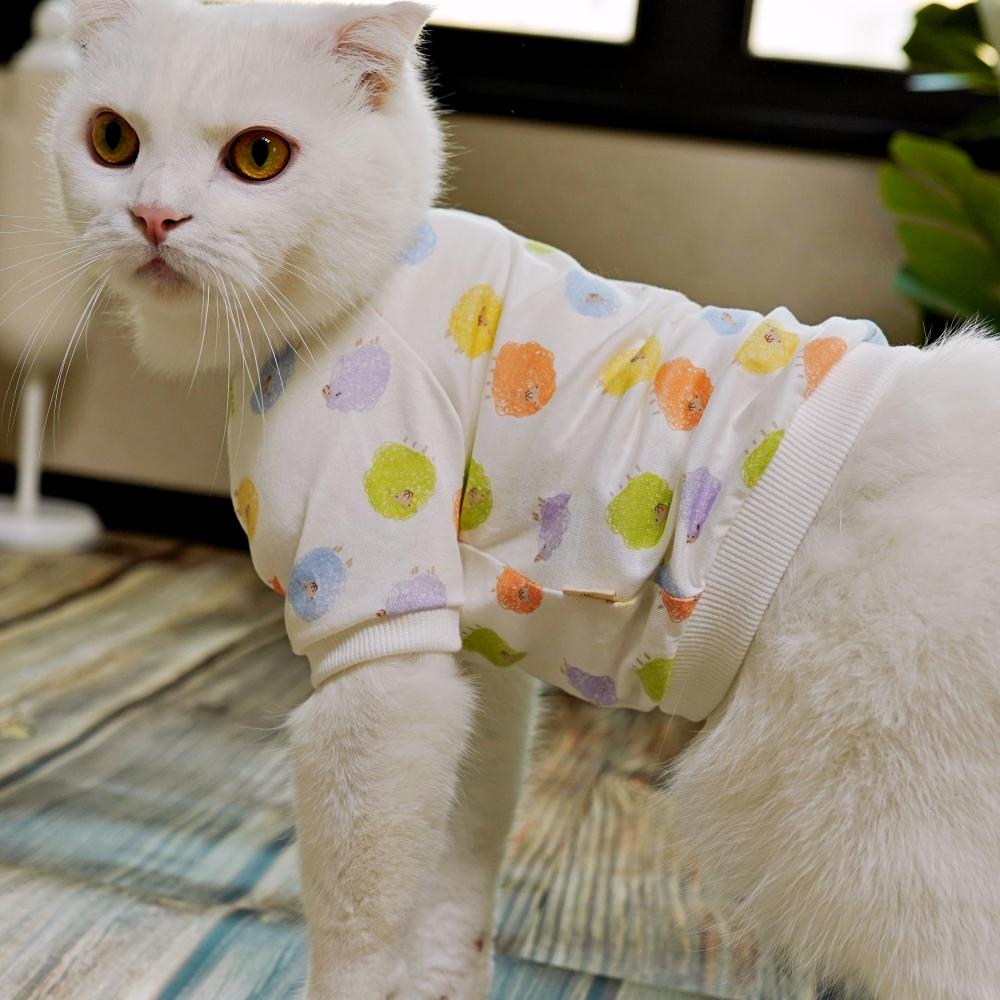アリキャット 猫服 オーガニック 綿100% 半袖Tシャツ 着丈選択 毛管理 室内着