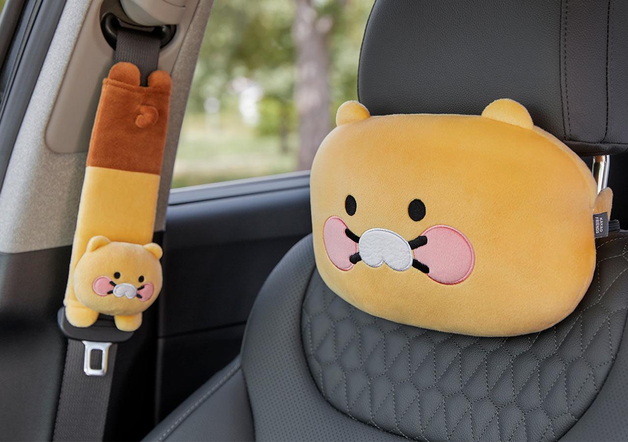 カカオフレンズ チュンシギ シートベルトカバー ネックピローセット 車用品