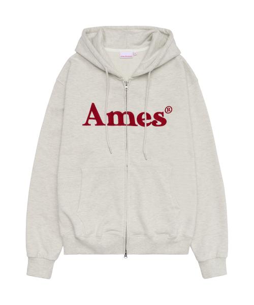 [아메스 월드와이드] BASIC LOGO HOODIE ZIP UP OATMEAL AM2EFUM481AOT