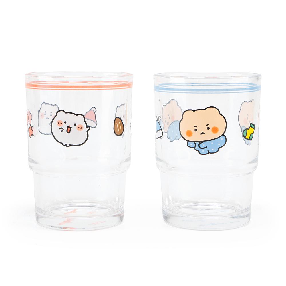 망그러진 곰 ハムスター ガラスマグカップ セット