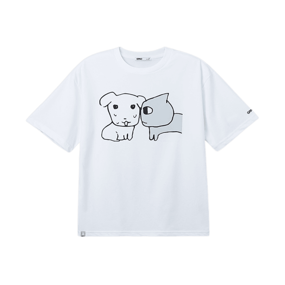 SPAO x 가나디 ショートスリーブTシャツ グレー オフホワイト M