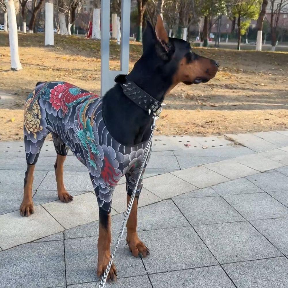 犬用 タトゥーTシャツ 大型犬用 タトゥーデザイン 面白いドッグウェア タトゥー服