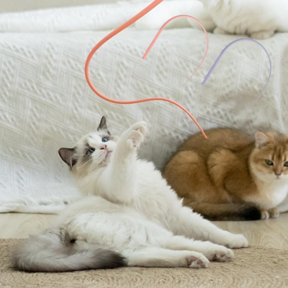 ネズミ尻尾おもちゃ リフィル 猫シリコンおもちゃ 釣り竿 猫おもちゃ スティック 尻尾ゴム 釣り竿