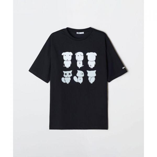 SPAO 가나디 半袖Tシャツ GRAPHIC ブラック SPRLG25U09