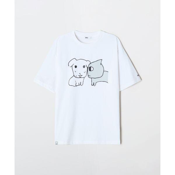 SPAO 가나디 半袖Tシャツ OFF WHITE SPRLG25U09