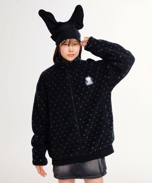 SPAO 가나디 天使と悪魔 ダンブルフリース ブラック SPFZF4VU02