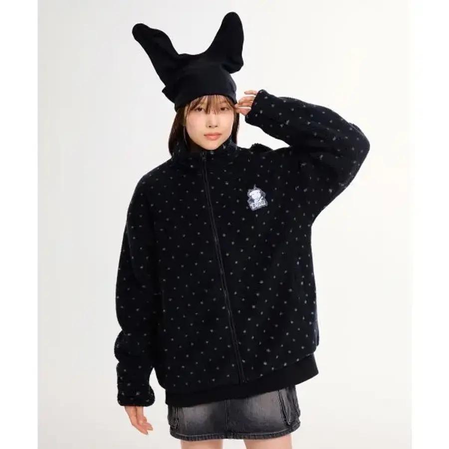 SPAO 가나디 天使と悪魔 ダンブルフリース ブラック SPFZF4VU02