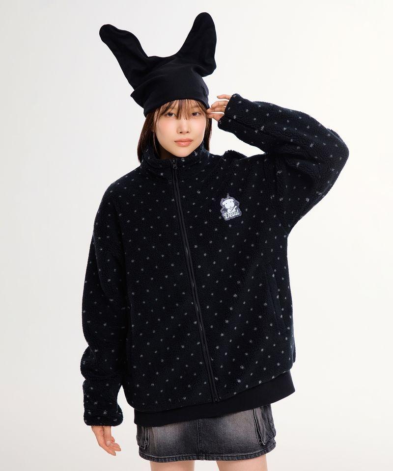 SPAO 가나디 천사와 악마 덤블 플리스 블랙 SPFZF4VU02