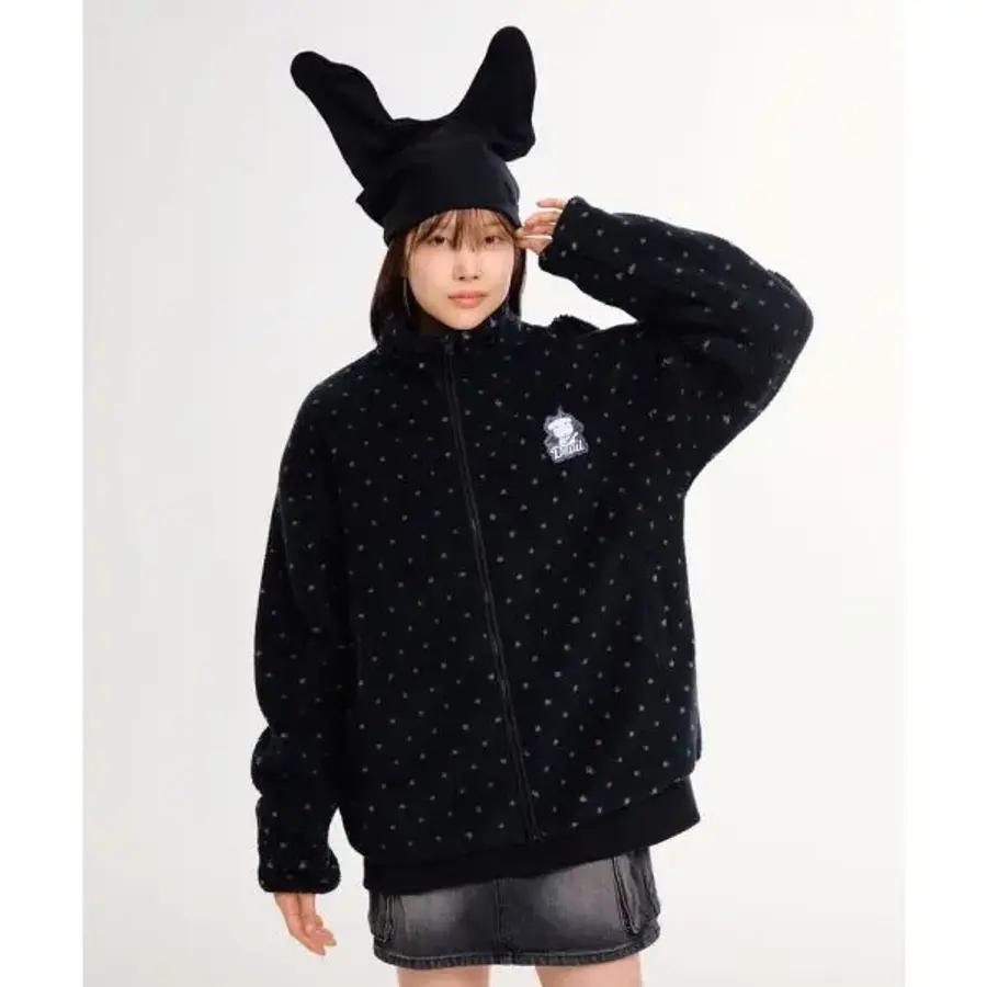 SPAO 가나디 천사와 악마 덤블 플리스 블랙 SPFZF4VU02
