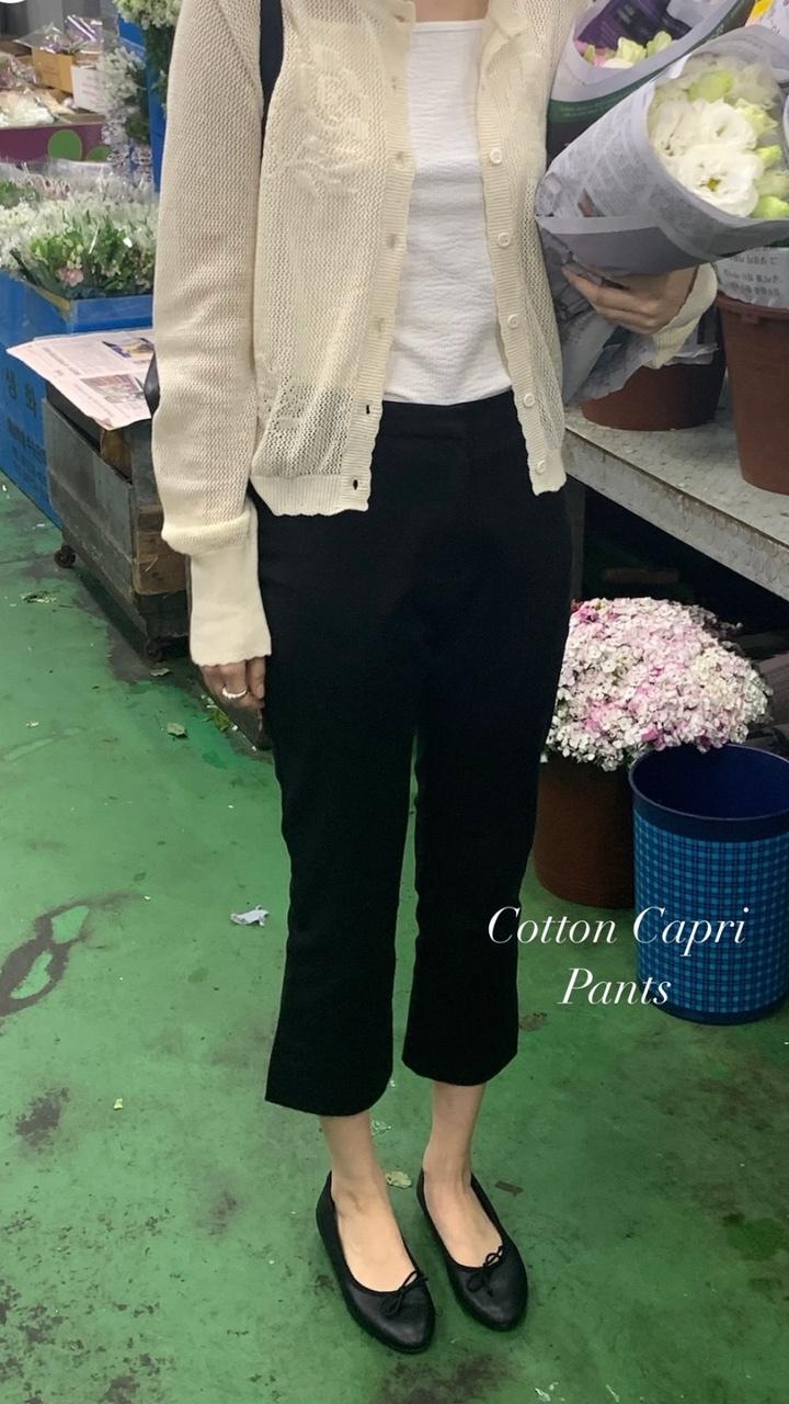 Founders Cotton Capri Pants 7分丈 スリム ストレートフィット 細見えフィット 伸縮性抜群 レトロムード サマー룩 オフィスコーディネート クラシック In the F