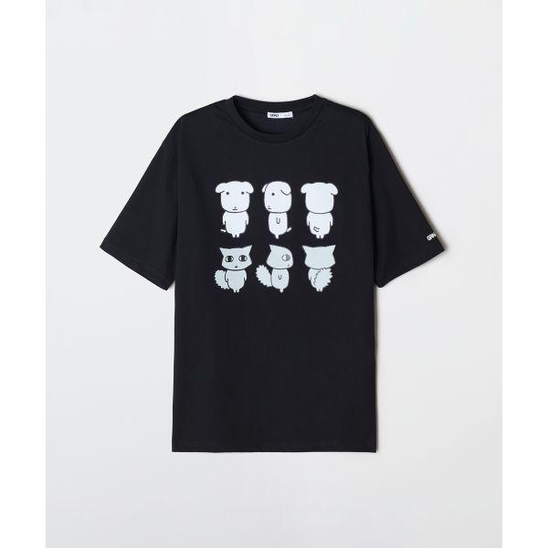 SPAO グラフィックTシャツ ブラック SPRLG25U09