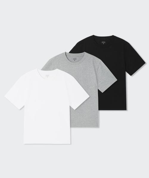 [무신사 스탠다드] エッセンシャル クルーネック Tシャツ 3パック MMFTS0A39