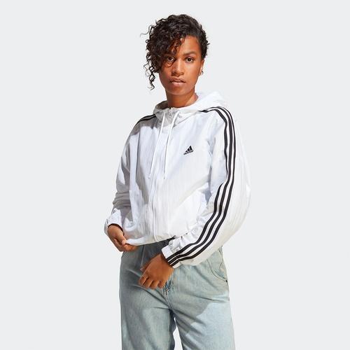 [adidas] ESSENTIALS 3-STRIPES WOVEN WINDBREAKER - WHITE / IC0560