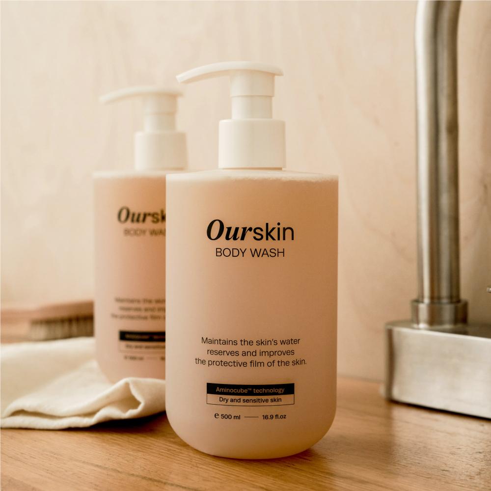 아워스킨 패밀리 닭살피부 각질 바디워시 보습 향좋은 남자 여자 수분 보습 머스크, 500ml, 2개