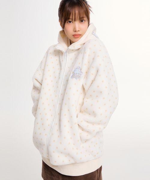 SPAO 가나디 천사와 악마 덤블 플리스 화이트 SPFZF4VU02