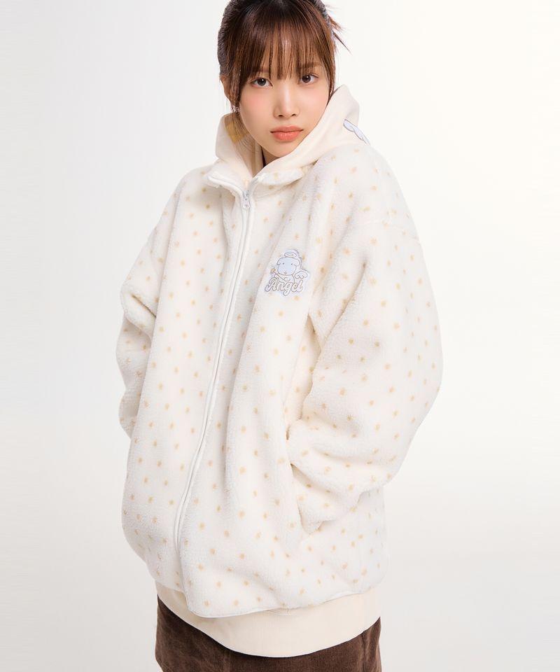 SPAO 가나디 天使と悪魔 タンブルフリース ホワイト SPFZF4VU02