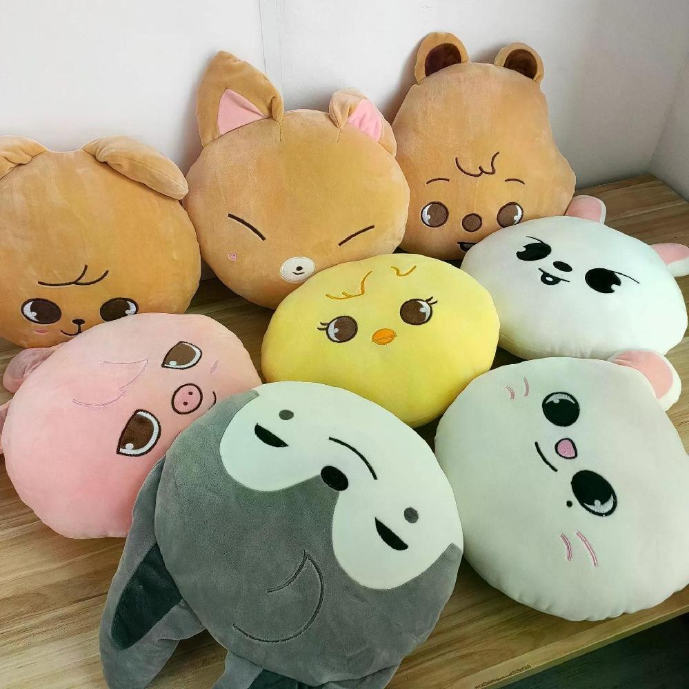 스트레이 키즈 SK ZOO 스키주 스키즈 얼굴 인형 쿠션 뽁아리 리빗 한쿼카 울프찬 굿즈