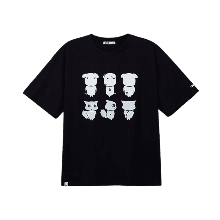 L 스파오 x 가나디 숏슬리브 티셔츠 블랙 SPRLF38U02 (black)