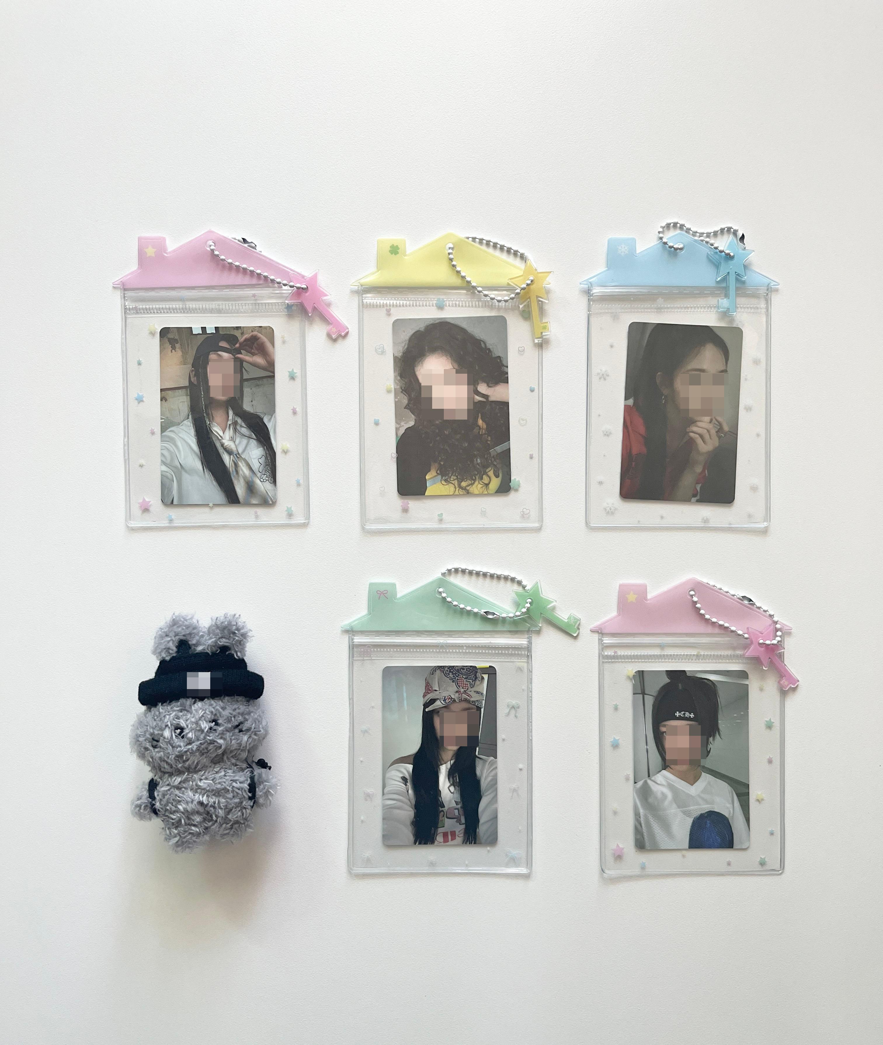 PVC 포카ケース フォトカードホルダー 포카保管キーリング 댄싱데이즈 アイドル写真 アルバム キーリング