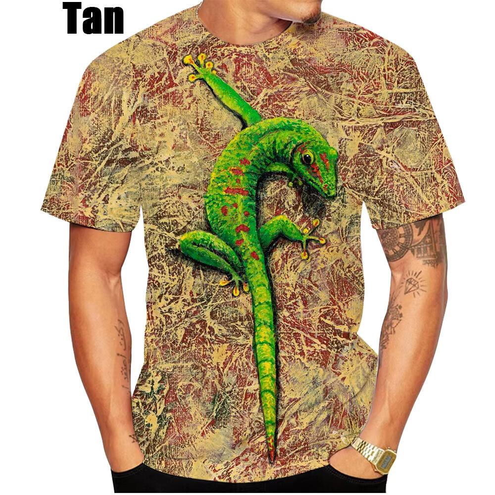 トカゲ服 Gecko 男女兼用 3DプリントTシャツ カジュアル半袖クルーネックシャツ 夏トップス ファッション