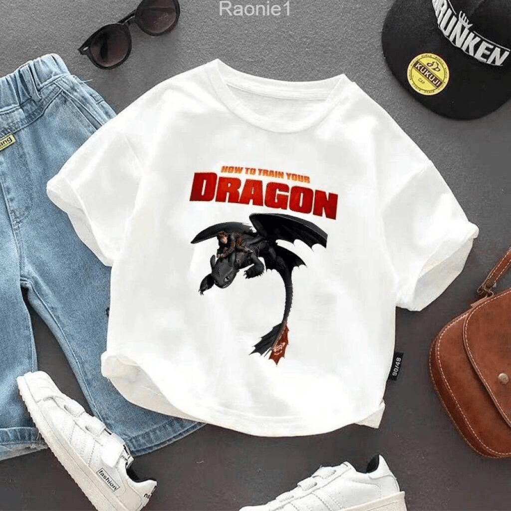 ヒックとドラゴン Toothless Hiccup キャラクター ドラゴン トカゲ 半袖Tシャツ