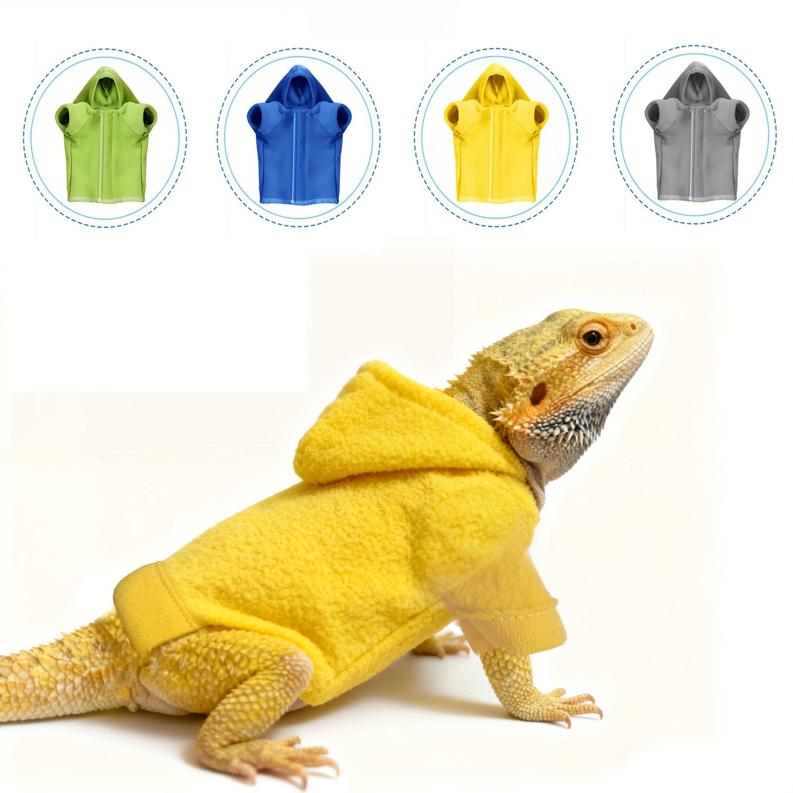 ふわふわ厚手フリースペットフード付きTシャツ - 1枚、トカゲ・這うペット用ペットウェア、ウォーキングアウトフィット変身フード付きTシャツ用品