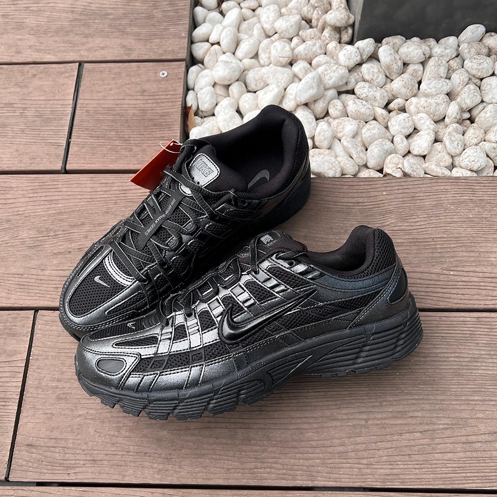 NIKE P6000 歩きやすい スニーカー ランニングシューズ レディース 厚底 P-6000 クロム ブラック メタリックシルバー