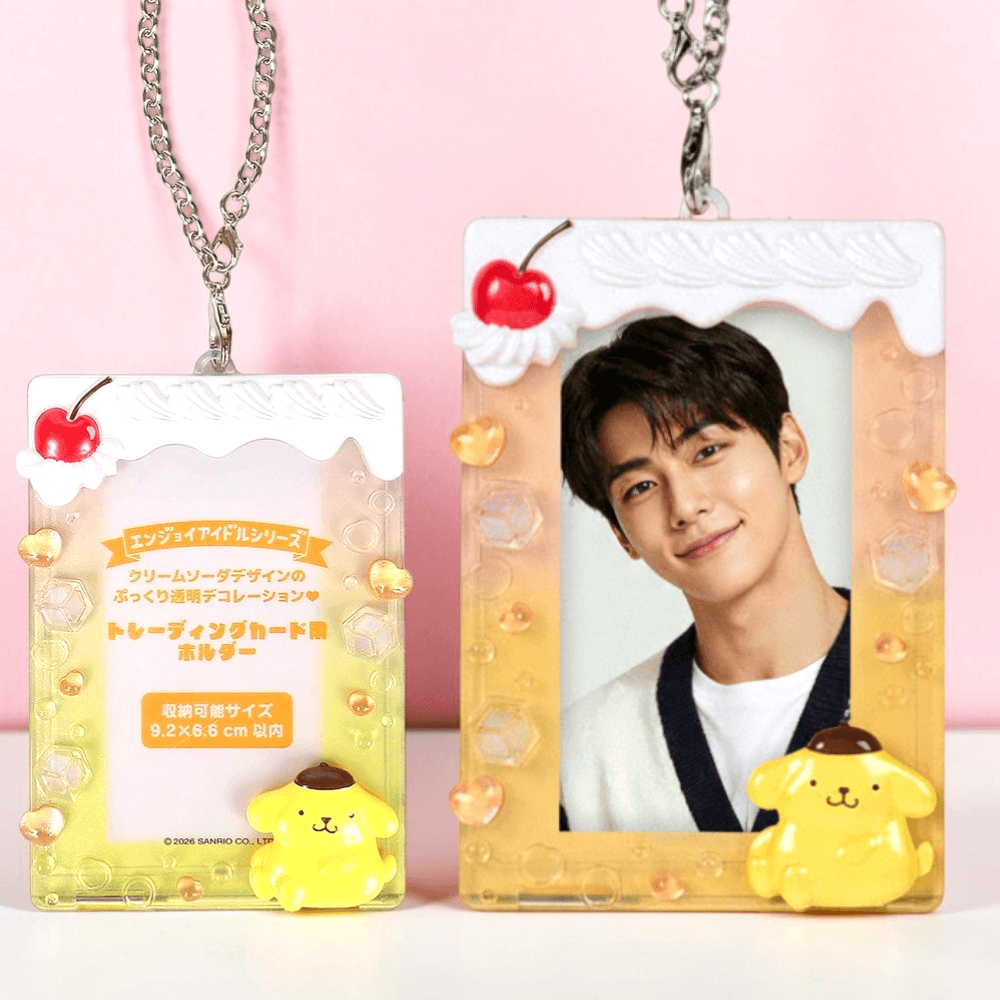 Sanrio Pompompurin ポフォトカードホルダー キーリング ポカケース バッグチャーム キーホルダー