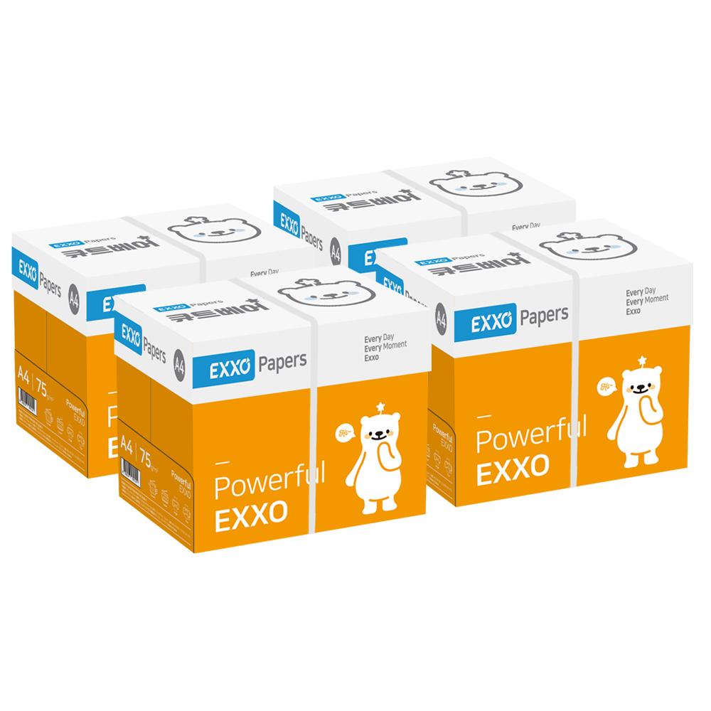EXXO 큐트베어 A4 복사용지 75g 2500매 4BOX