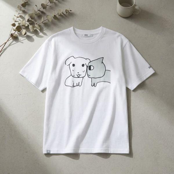SPAO 가나디 半袖Tシャツ WHITE SPRLG25U09