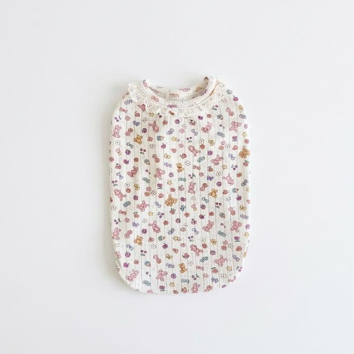 犬服 ミニトイ レース アイレット ノースリーブ タンクトップ Tシャツ