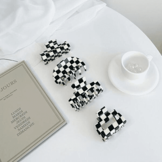 ARTBOX/osjarak női napi viselet kockás checkerboard haj csat