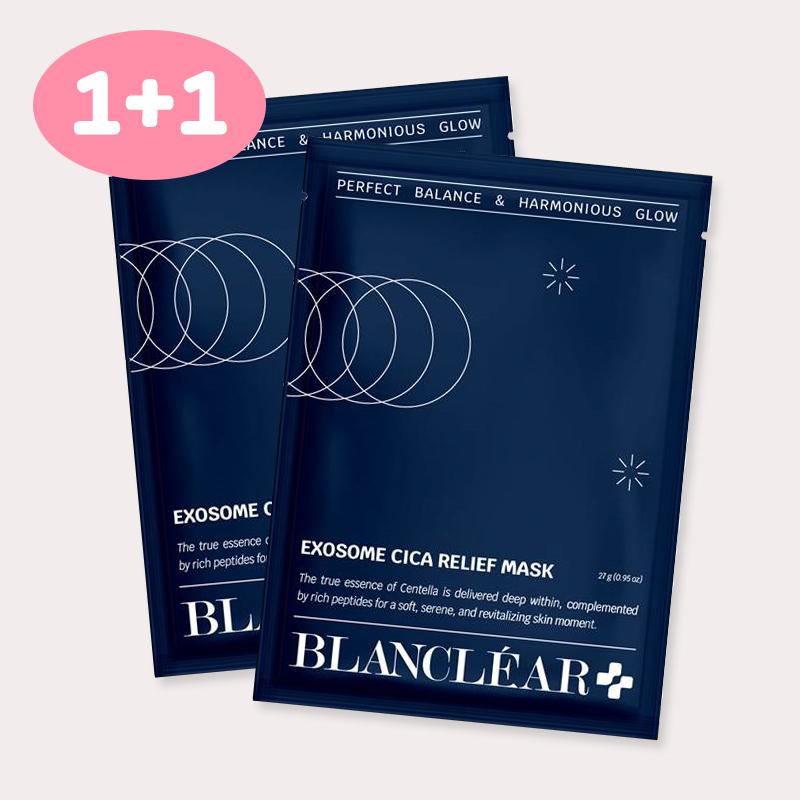[7월행사]블랑클리어 마스크팩 엑소좀 시카 릴리프 진정 수분 보습 마스크+SM-0파우치세트