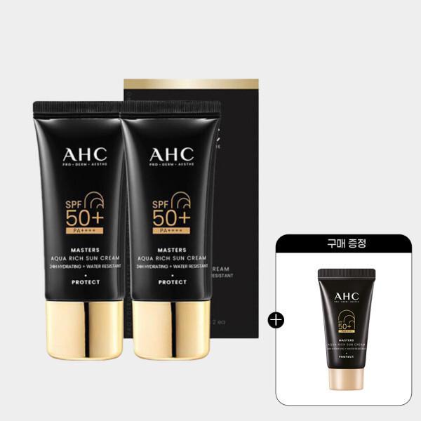 AHC AHC 마스터즈 아쿠아리치 선크림 듀오세트 +(증정) 프로샷 세럼 5ml