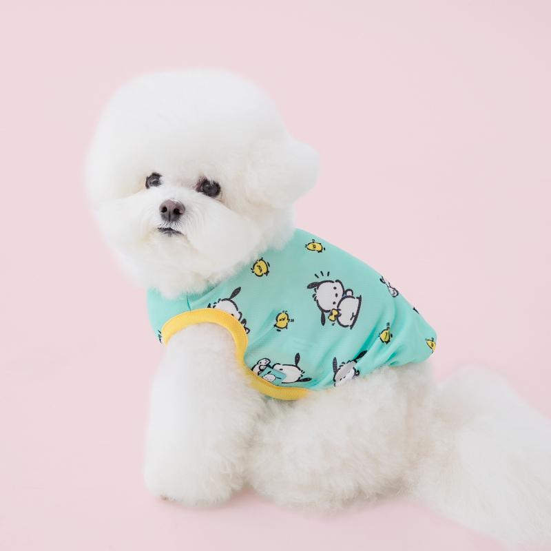 犬 夏服 Tシャツ クールT 部屋着 タンクトップ ベスト クーリングT 犬用 ブルー S
