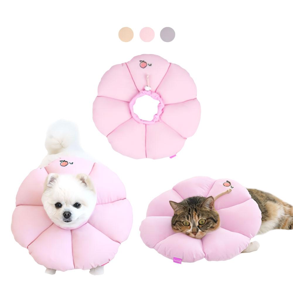 ふわふわ 패리스독 犬 猫用 ぐっすり眠れるエリザベスカラー クッション ドーナツ UFO チューブ 花柄 エリザベスカラー 漏斗