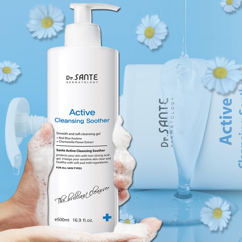 Santé Azulen Cleansing Sudor鎮静 保湿 弱酸性 低刺激 フォームクレンザー 500ml+S1-3バンドルセット +空ボトル